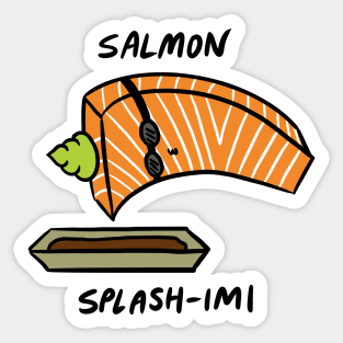 Salmon Splash-imi Diving Into Soy Sauce Sticker